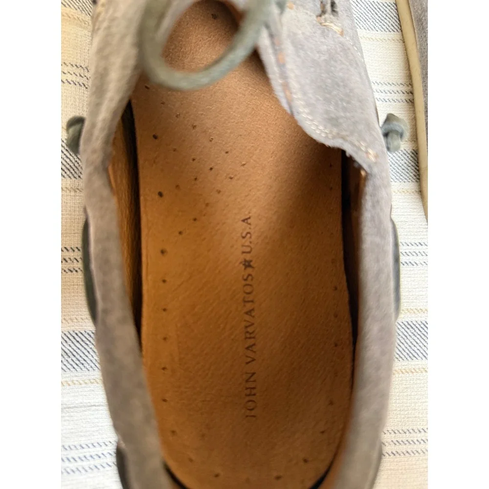 John Varvatos USA Mens Suede Boat Shoes Size 8M Gray Slip-On Deck Resortwear